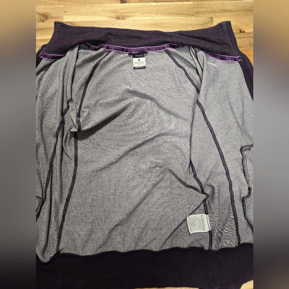 Nike Dri Fit Dark Purple Full Zip Active Jacket with Pink Swoosh